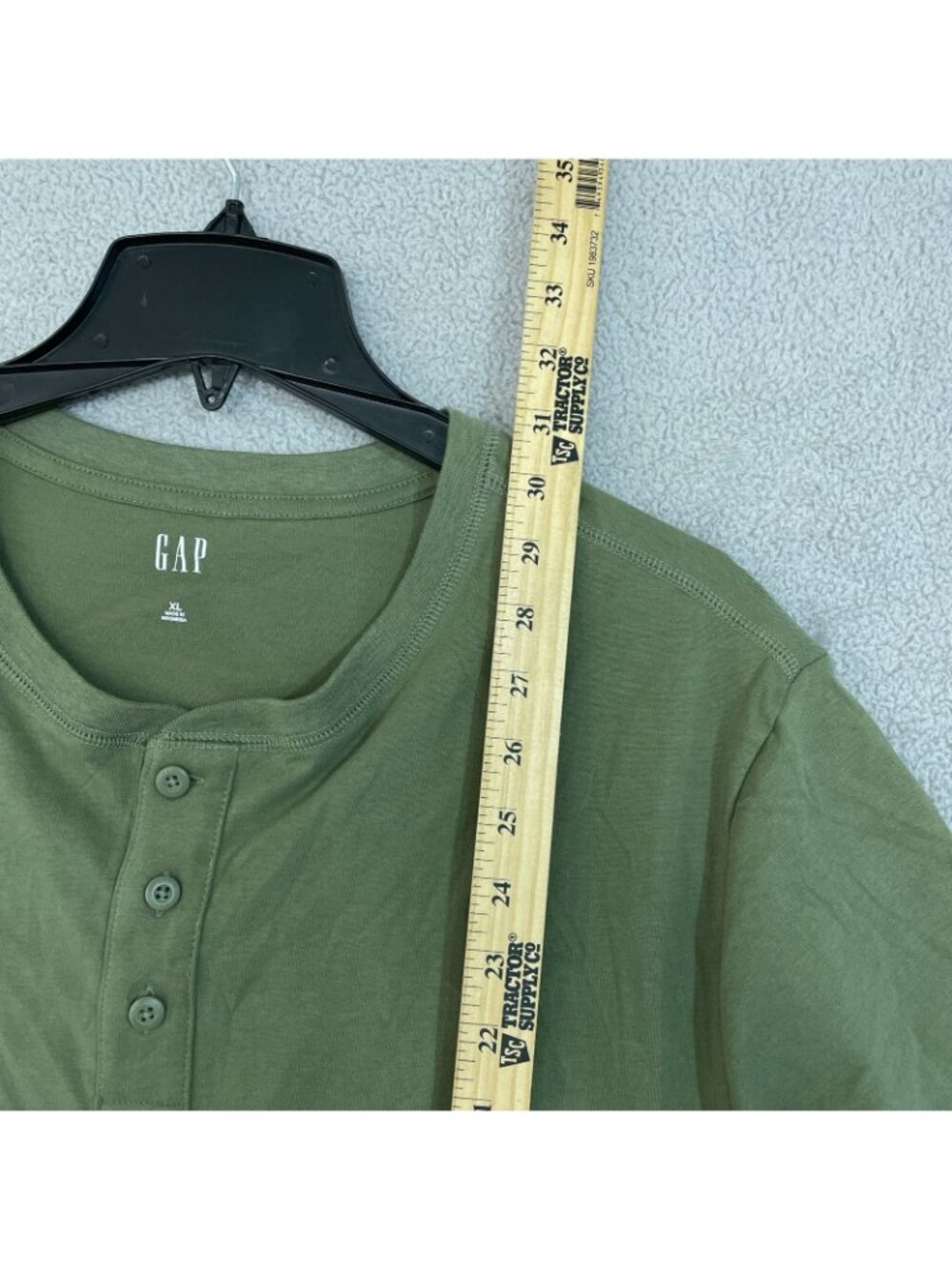 NWOT Gap Men's XL Green Henley Short Sleeve T-Shirt - Picture 6 of 10